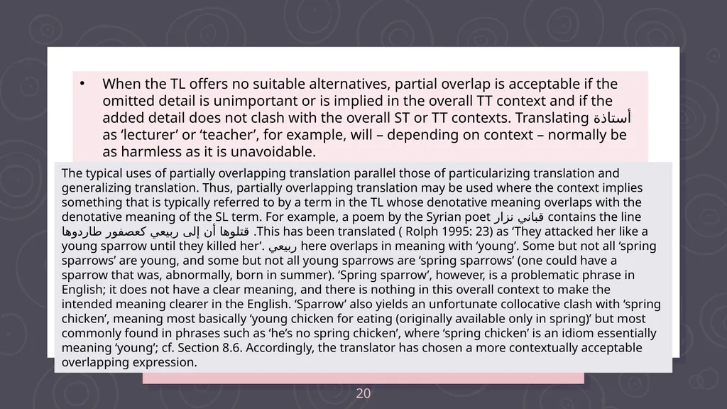 Denotative meaning and translation issues - slide 20 of 40