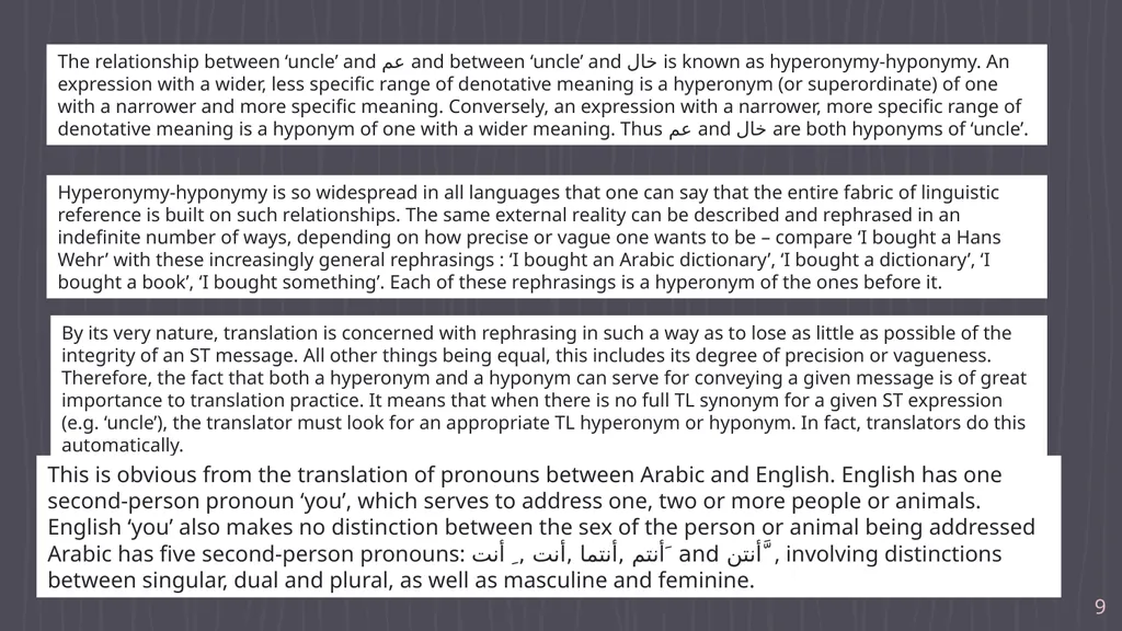 Denotative meaning and translation issues - slide 9 of 40
