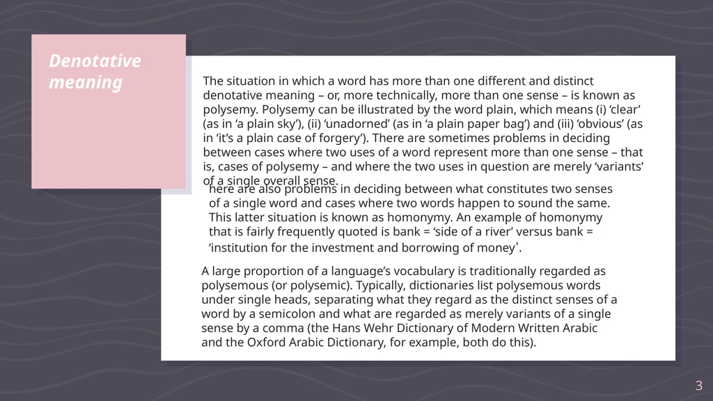 Denotative meaning and translation issues - slide 3 of 40
