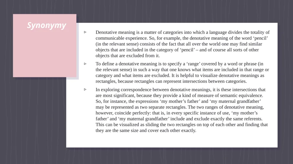 Denotative meaning and translation issues - slide 6 of 40