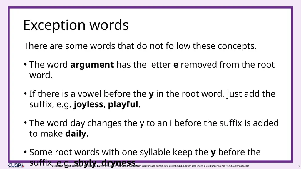 CUSP Spelling Year 3 Block 5 The suffixes –ment, - slide 8 of 34
