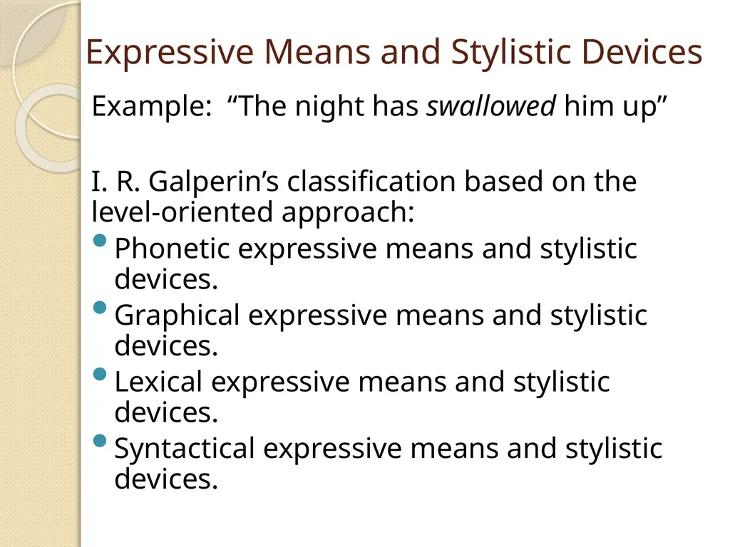 Expressive Means and Stylistic Devices. Phonetic - slide 7 of 13