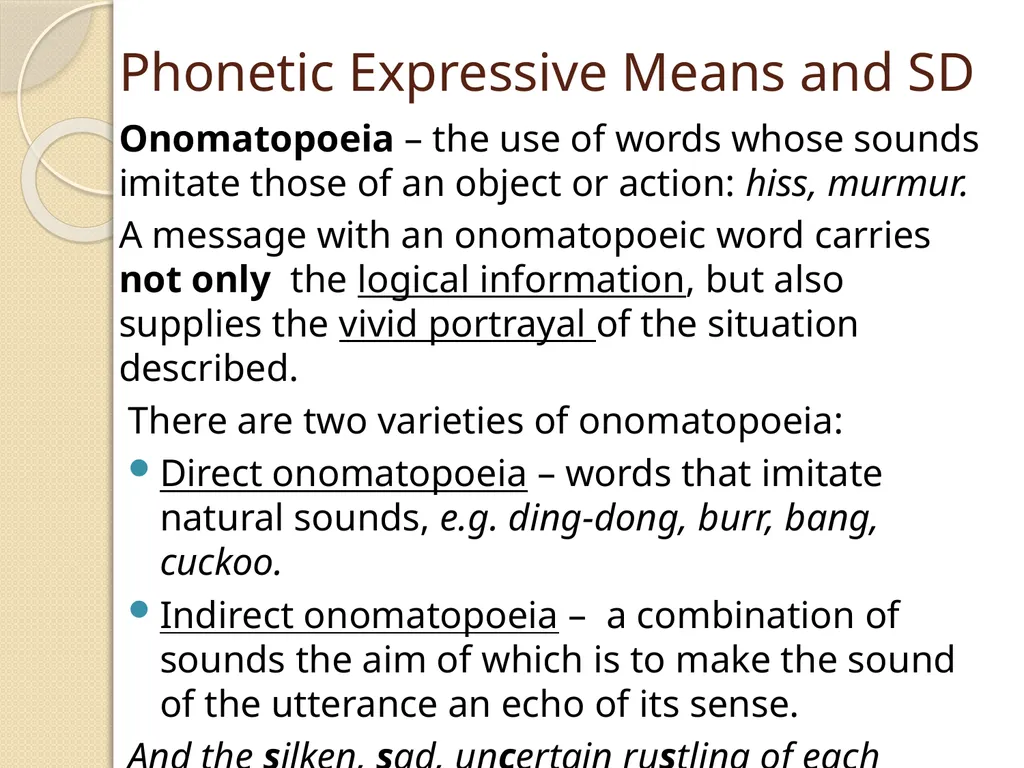 Expressive Means and Stylistic Devices. Phonetic - slide 8 of 13