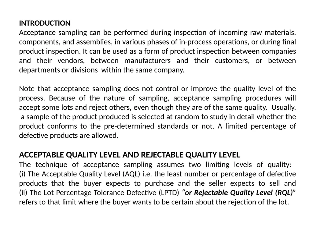 Part 6 The Acceptance-Sampling INTRODUCTION - slide 2 of 17