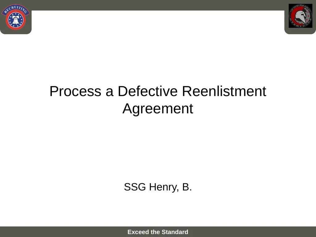 Process a Defective Reenlistment Agreement SSG - slide 1 of 12