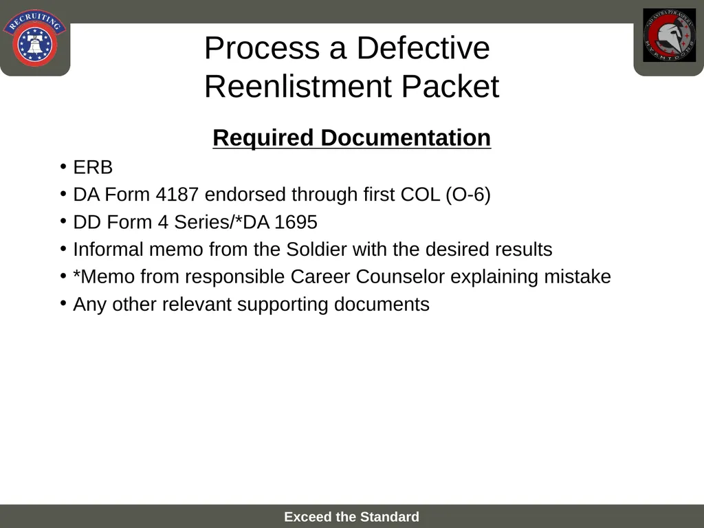 Process a Defective Reenlistment Agreement SSG - slide 6 of 12