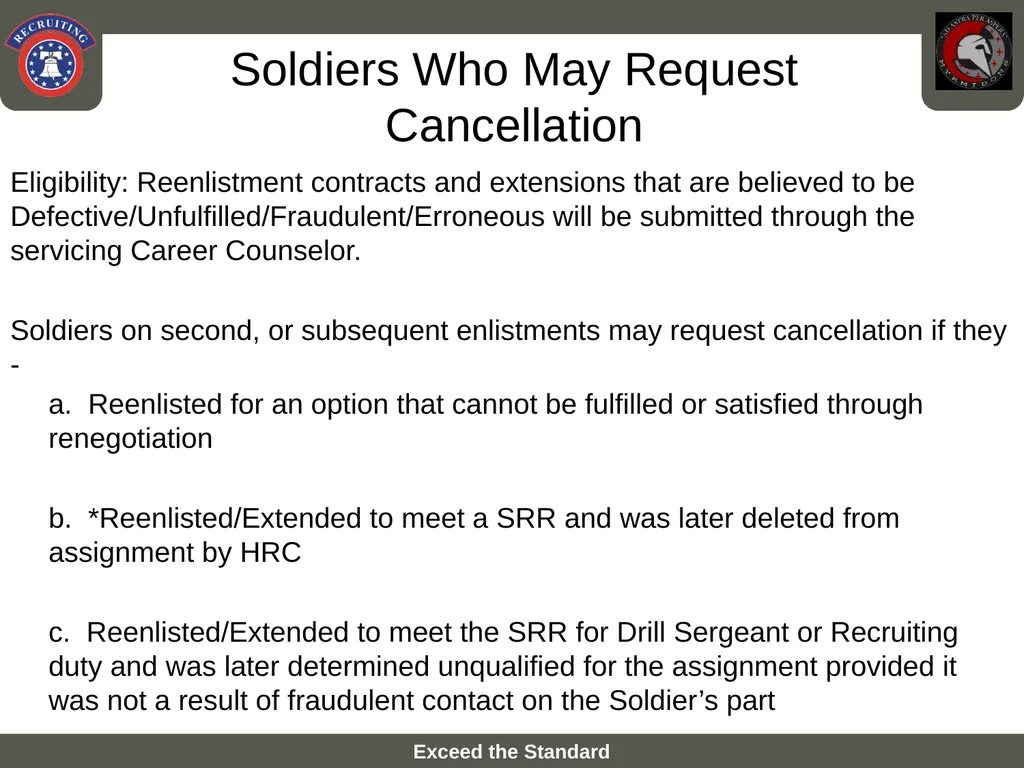 Process a Defective Reenlistment Agreement SSG - slide 7 of 12