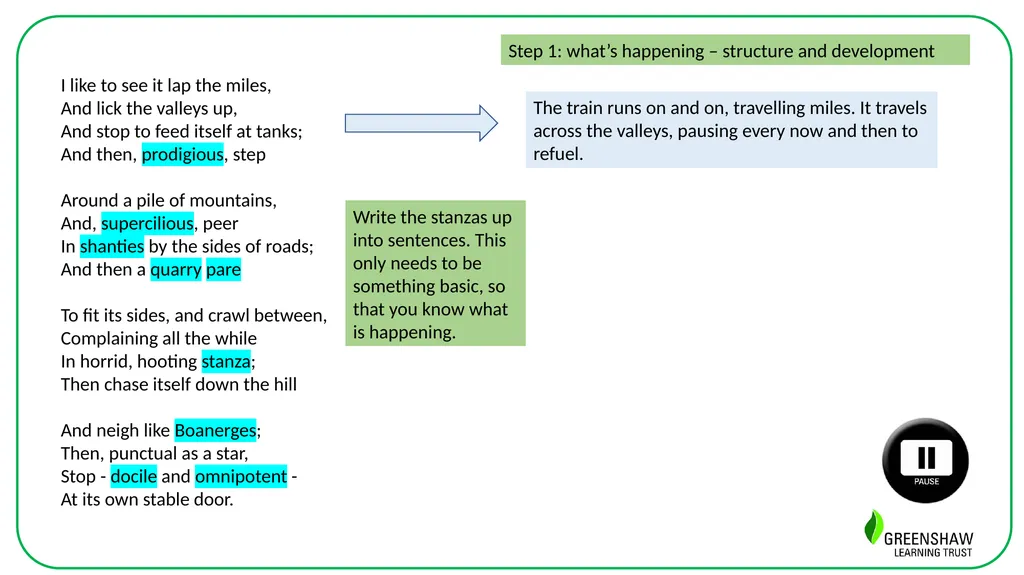 Week 11, Lesson 4 Writing: Using a poetry stimulus - slide 4 of 14