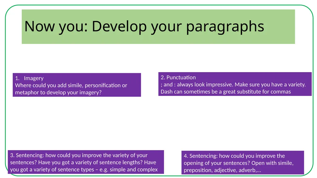 Week 11, Lesson 4 Writing: Using a poetry stimulus - slide 13 of 14