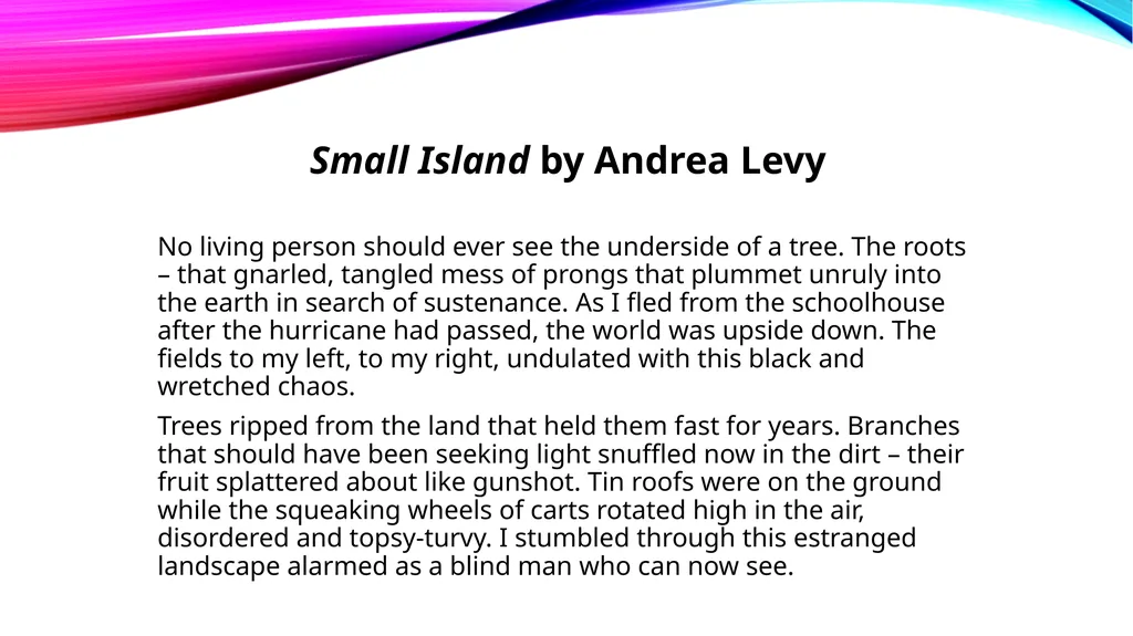 How does the writer use language to describe the - slide 2 of 14