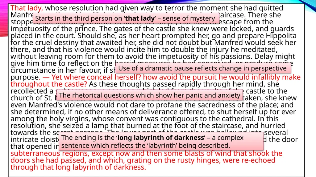 How does the writer use language to describe the - slide 9 of 14