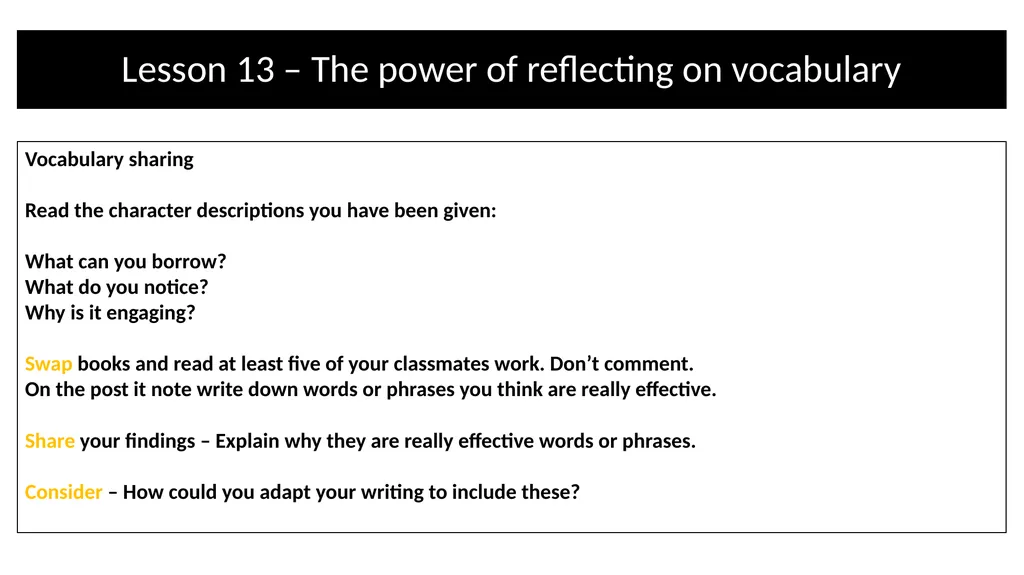 Teacher Notes Narrative/Creative Writing using a - slide 36 of 39