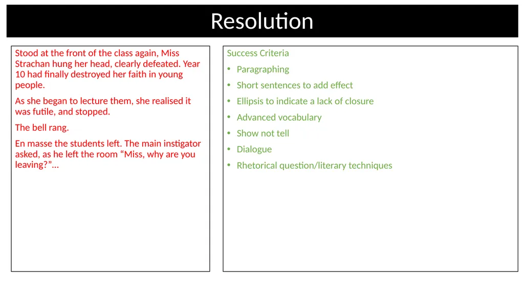 Teacher Notes Narrative/Creative Writing using a - slide 32 of 39