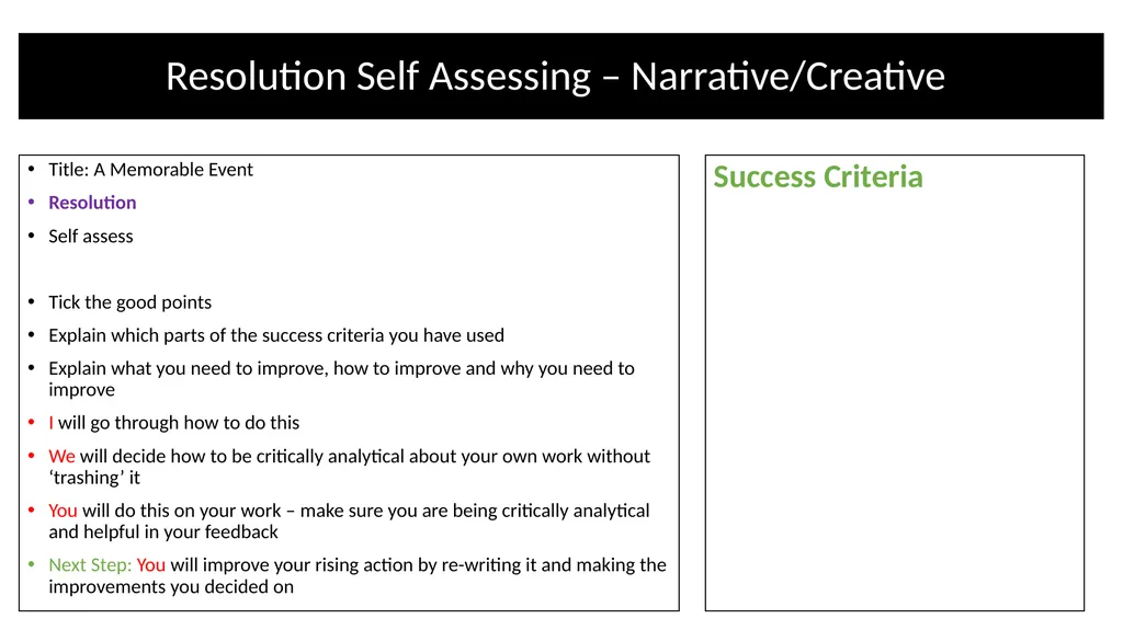 Teacher Notes Narrative/Creative Writing using a - slide 35 of 39