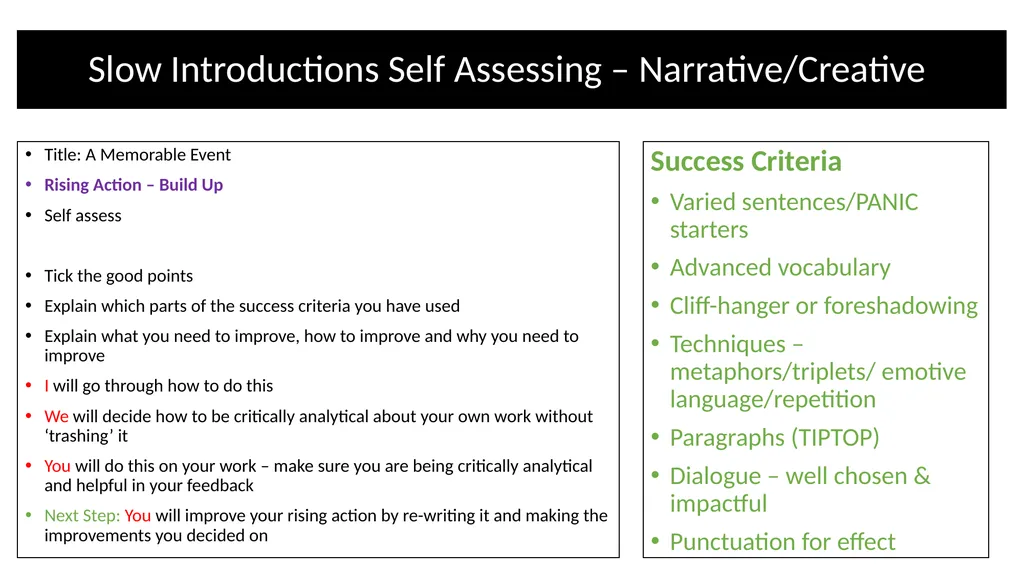 Teacher Notes Narrative/Creative Writing using a - slide 22 of 39