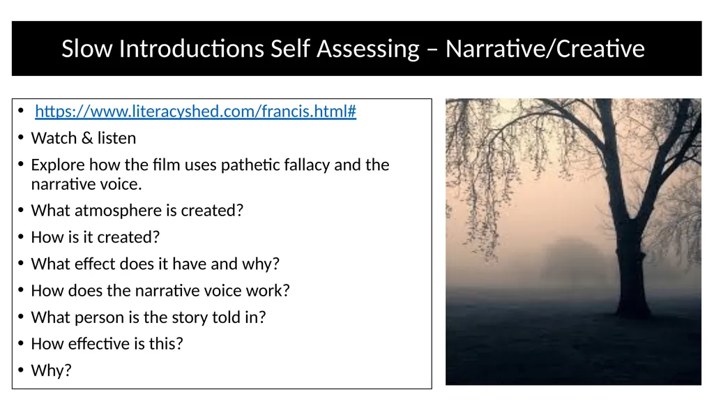 Teacher Notes Narrative/Creative Writing using a - slide 24 of 39