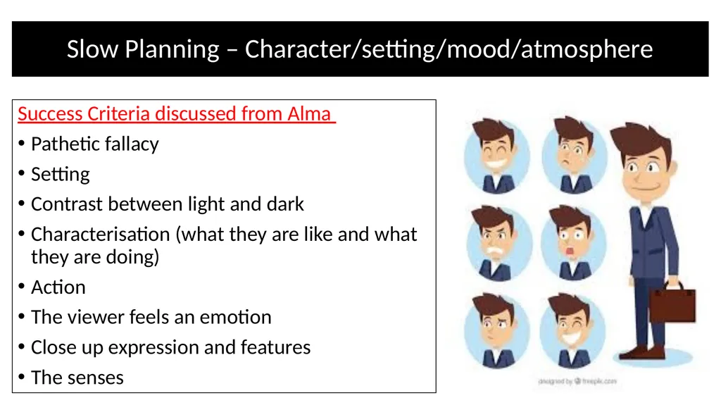 Teacher Notes Narrative/Creative Writing using a - slide 8 of 39