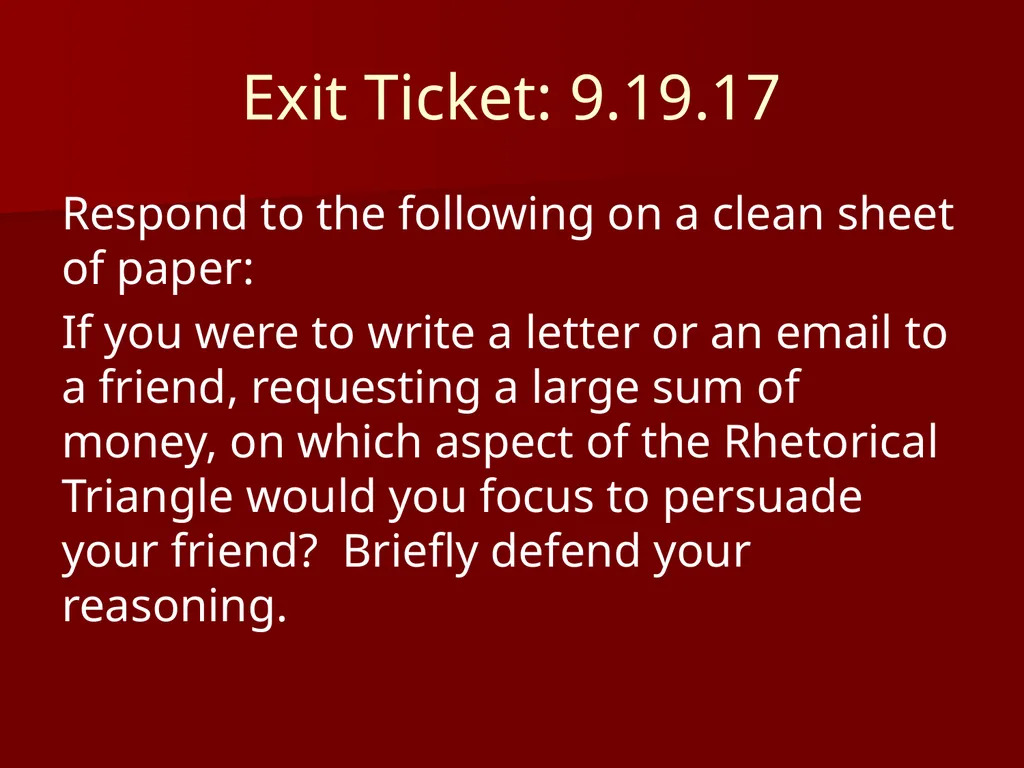 Class Instructions: 9.19.17 Take out your notes - slide 11 of 21