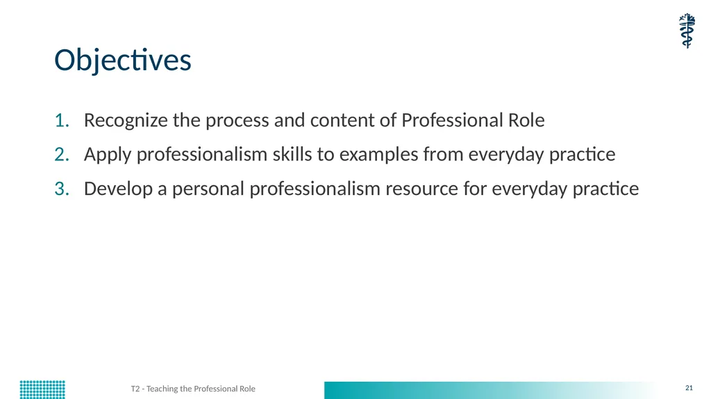 T2 - Teaching the Professional Role CanMEDS - slide 21 of 29