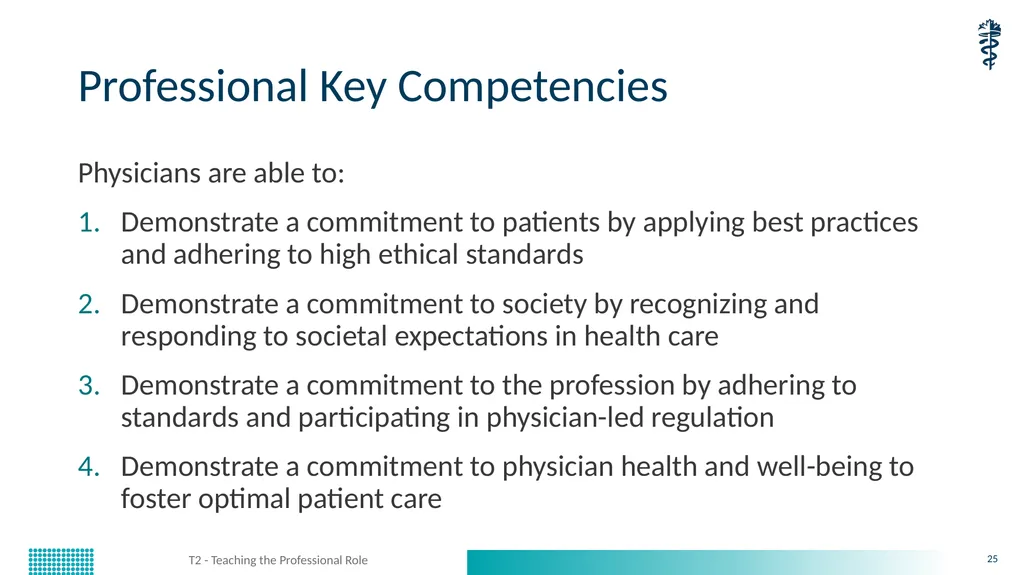 T2 - Teaching the Professional Role CanMEDS - slide 25 of 29