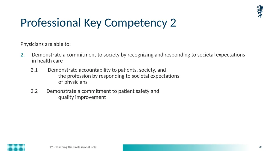 T2 - Teaching the Professional Role CanMEDS - slide 27 of 29