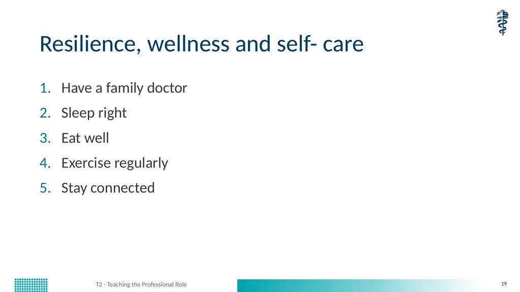 T2 - Teaching the Professional Role CanMEDS - slide 19 of 29