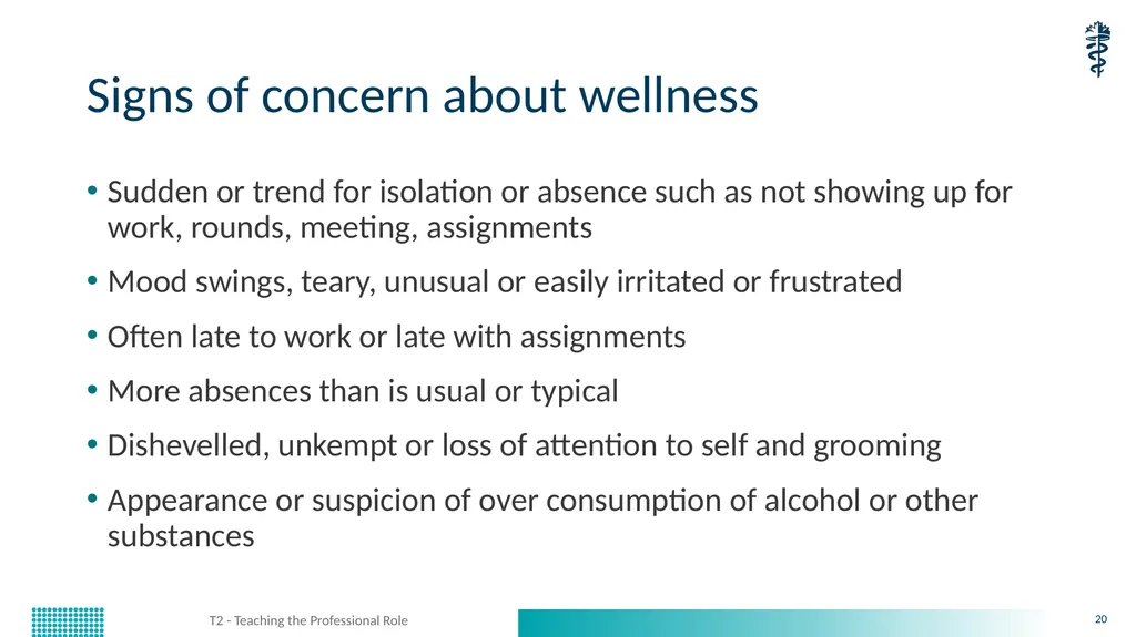 T2 - Teaching the Professional Role CanMEDS - slide 20 of 29