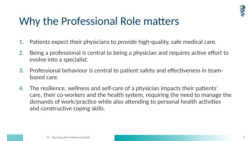 T2 - Teaching the Professional Role CanMEDS - slide 4 of 29