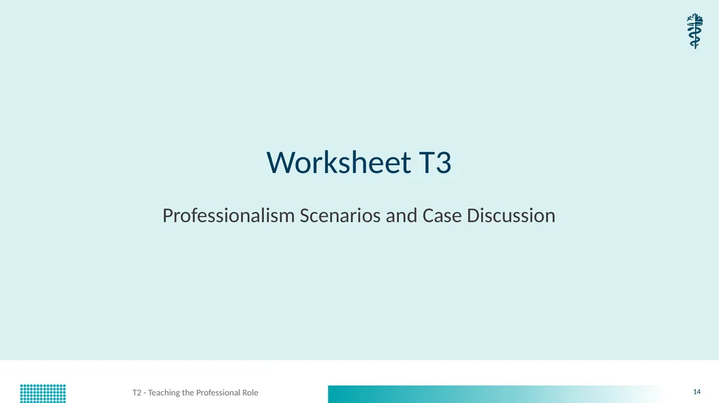 T2 - Teaching the Professional Role CanMEDS - slide 14 of 29
