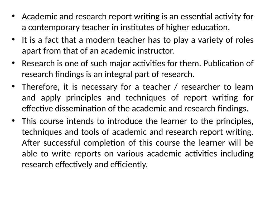 REPORT WRITING Academic and research report - slide 2 of 45