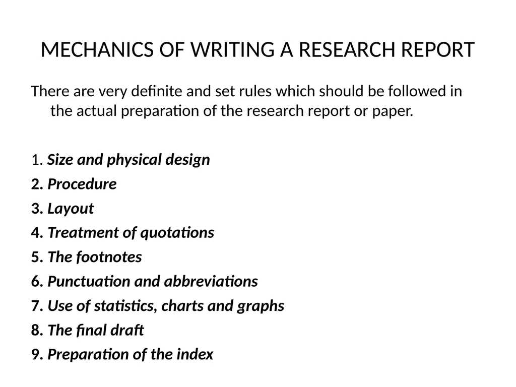 REPORT WRITING Academic and research report - slide 33 of 45