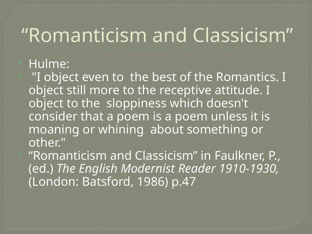Imagism LIT 3101 Overview Origins Aesthetic - slide 8 of 26