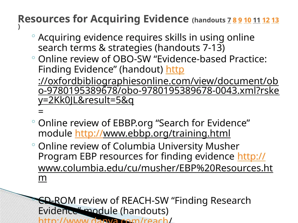 Evidence Based Social Work Practice (EBSWP) - slide 97 of 114