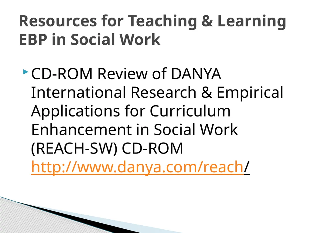 Evidence Based Social Work Practice (EBSWP) - slide 111 of 114
