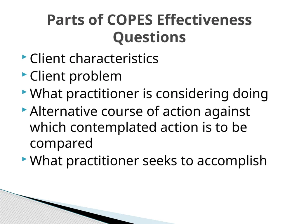 Evidence Based Social Work Practice (EBSWP) - slide 25 of 114