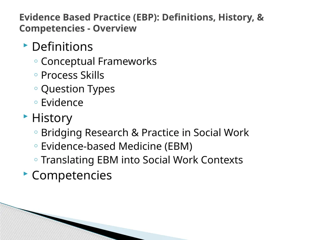 Evidence Based Social Work Practice (EBSWP) - slide 3 of 114