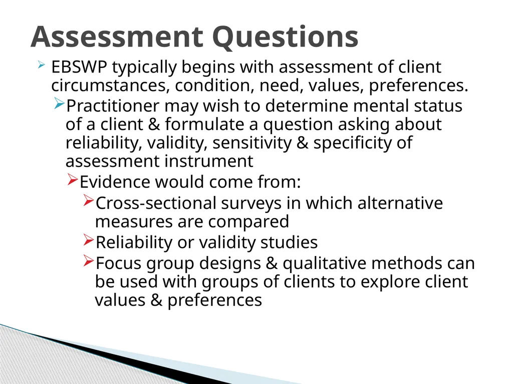 Evidence Based Social Work Practice (EBSWP) - slide 62 of 114