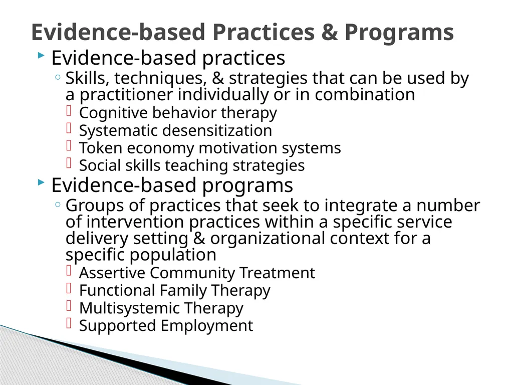 Evidence Based Social Work Practice (EBSWP) - slide 55 of 114