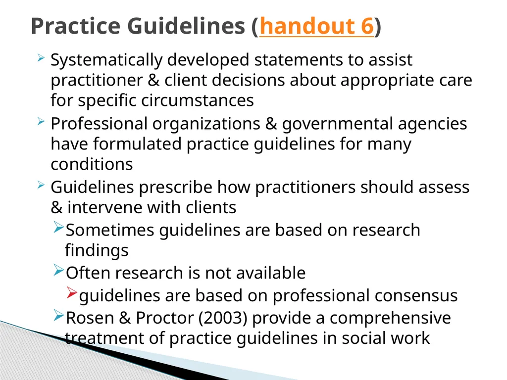 Evidence Based Social Work Practice (EBSWP) - slide 94 of 114