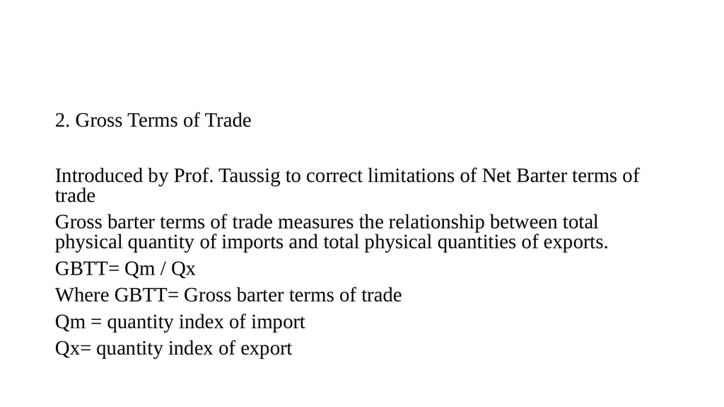 Terms of Trade How to measure the gains from - slide 6 of 9
