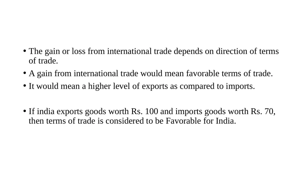 Terms of Trade How to measure the gains from - slide 2 of 9