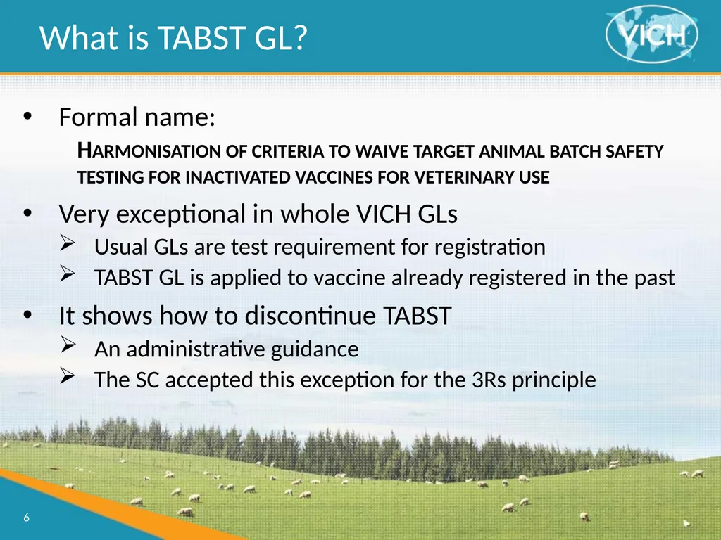Waiving Target Animal Batch Safety Testing for - slide 6 of 18
