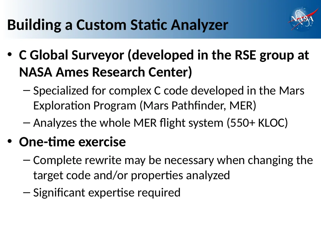 Scalable and Flexible Static Analysis of - slide 9 of 23