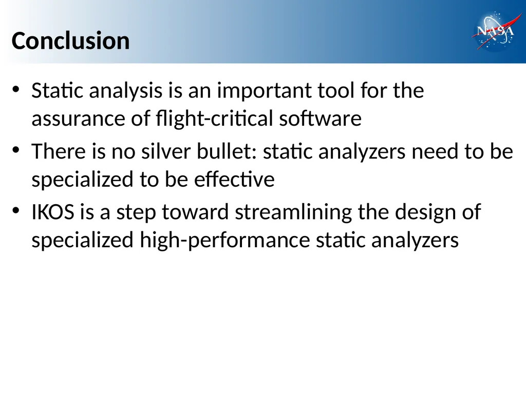 Scalable and Flexible Static Analysis of - slide 23 of 23