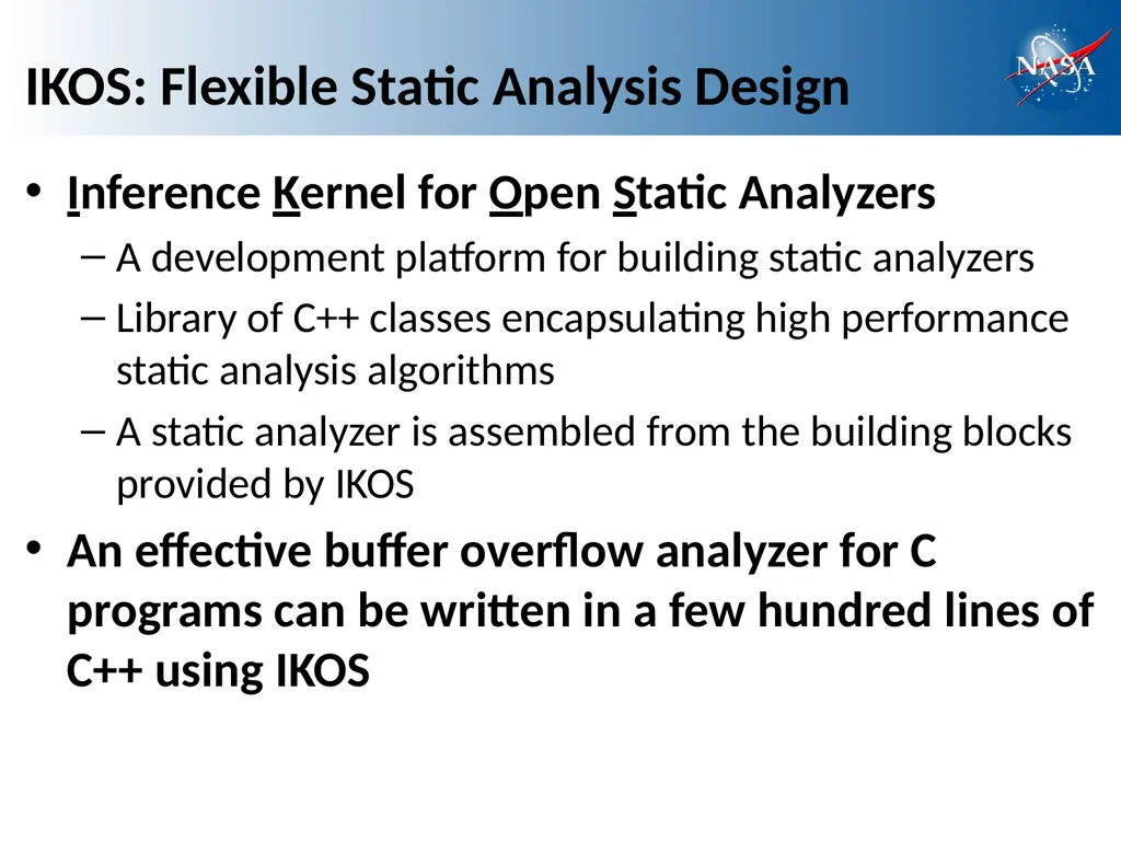 Scalable and Flexible Static Analysis of - slide 12 of 23
