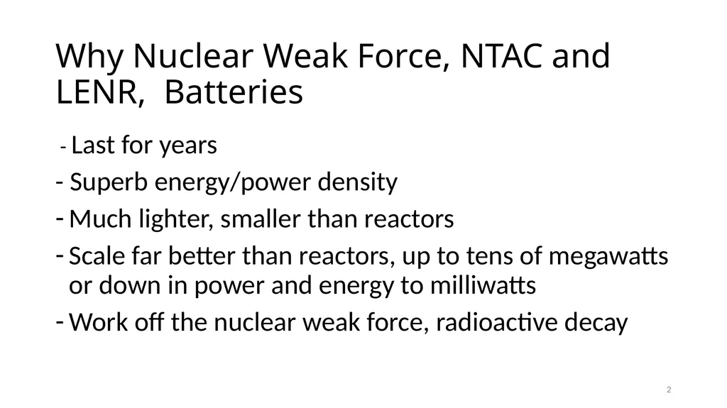 Emerging Solutions for High-Energy-Density, - slide 2 of 19