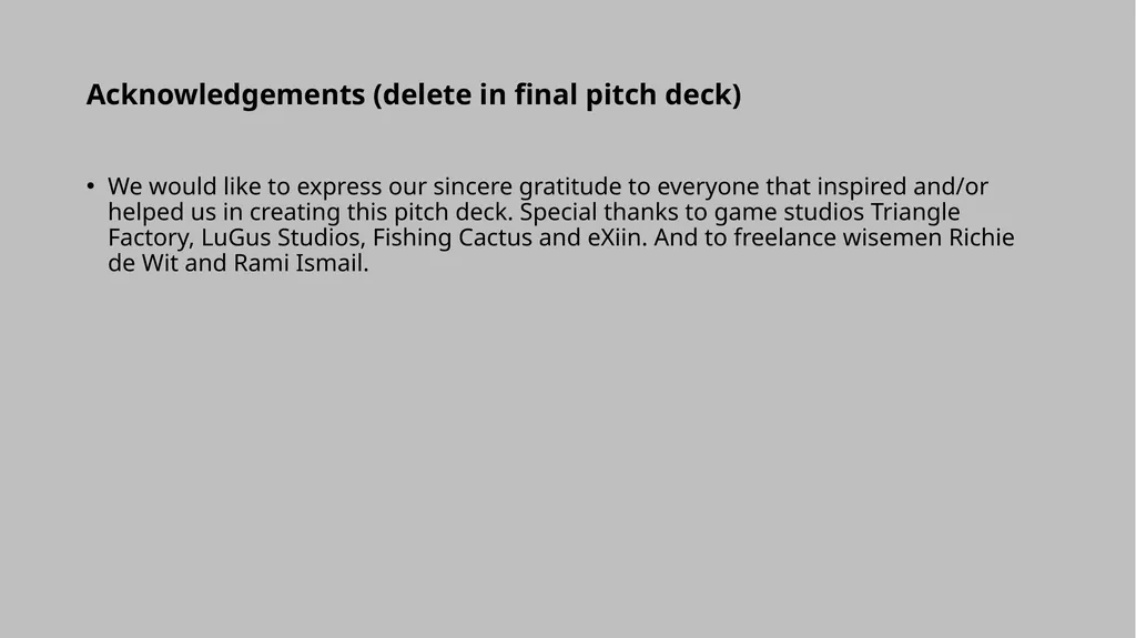Tips & tricks (delete in final pitch deck) The - slide 28 of 28