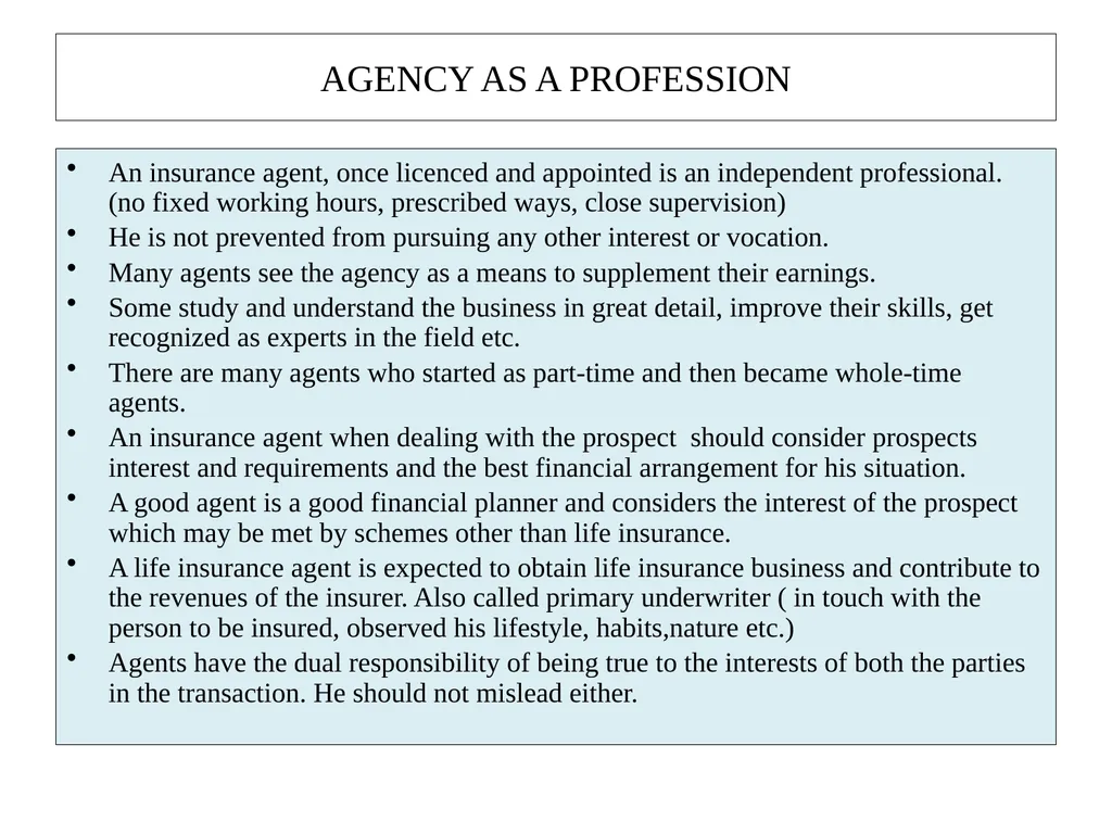 UNIT II INSURANCE INTERMEDIARIES AGENT In the - slide 12 of 13