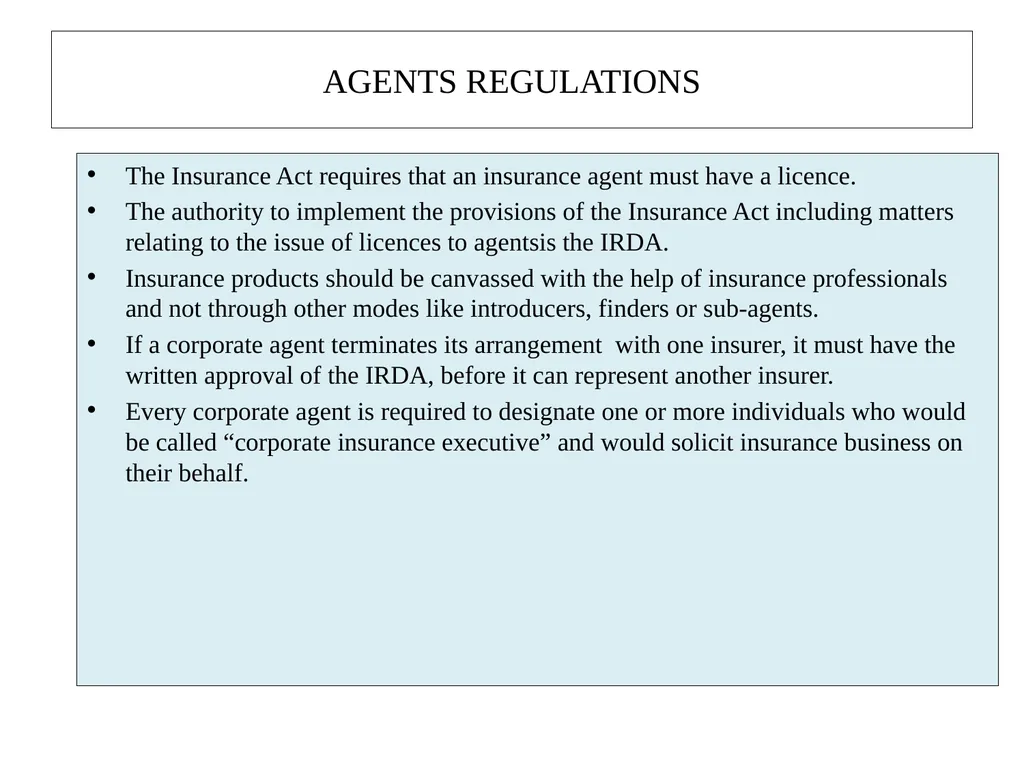 UNIT II INSURANCE INTERMEDIARIES AGENT In the - slide 11 of 13