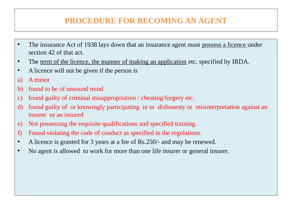 UNIT II INSURANCE INTERMEDIARIES AGENT In the - slide 3 of 13
